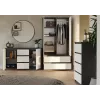 Kommode 2 Türen 3 Schubladen top e shop M-MP-K-MAL-2D3S-ANTBIA — Anthrazitrahmen, Weiße Türen, 1200×750×400 mm