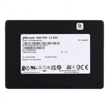 2.5 Zoll SATA III SSD Micron 5400 PRO 240 GB — 3D TLC NAND, 6 Gbit/s, 7 mm