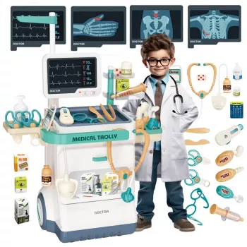 Extralink Toys interaktives Arztspielset, großer medizinischer Wagen Spielzeug