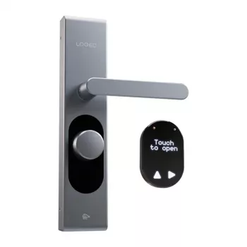 Intelligentes Türschloss Shelly LOQED Touch Edelstahl schlüsselloser Zutritt, Touchpad-Bedienung, Smart-Home-Integration
