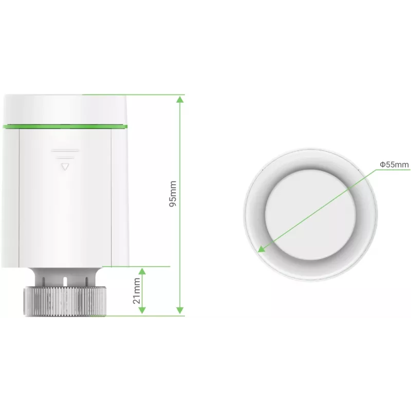 Indoor rotary LED sensor EZVIZ T55 — weißer Kunststoff, AA-Batterie, Ø 5,5 cm, Höhe 95 mm