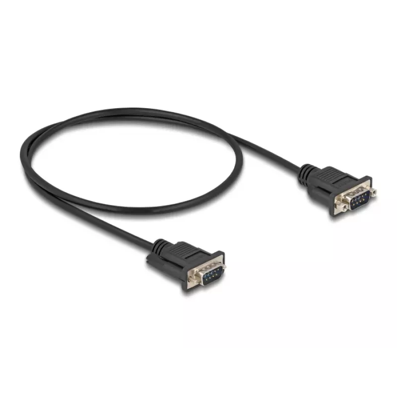 DeLOCK Serielles Kabel RS-232 D-Sub9 Stecker auf Stecker 0,5 m Schwarz