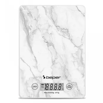 Küchenwaage Beper P102BIL004 - digital, 5 kg, 1 g, weißer Marmor
