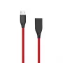 Silicone-Kabel USB-Micro-USB (rot, 2 m)