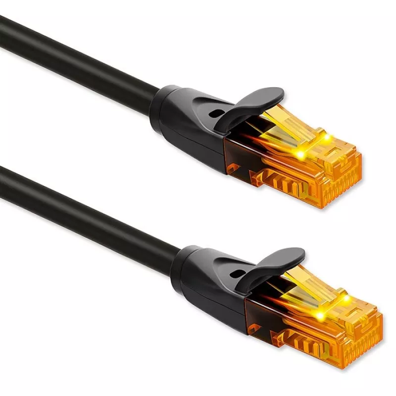 Ethernet-Patchkabel QOLTEC UTP Cat6 10 m, 2×RJ45, schwarz