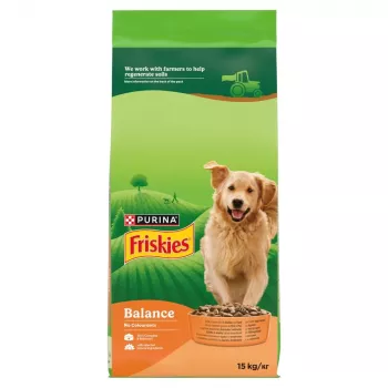 PURINA Friskies Balance Huhn mit Rind und Gemüse - Trockenfutter für Hunde - 15 kg