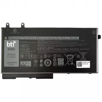 BTI-Akku für Dell Latitude 5420 Rugged 11,4 V 51 Wh (3 Zellen), Schwarz