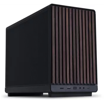 PC-Gehäuse Lian Li A3-mATX Micro Tower — Micro-ITX/Micro-ATX, Wood & Schwarz, unterstützt ATX/SFX/SFX-L-Netzteile