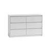 Kommode top e shop K120 BIEL 2X3, 6 Schubladen, weiß, 750×400×1200 mm, Spanplatte