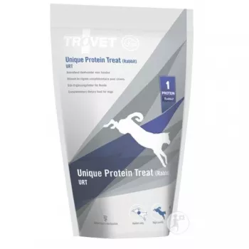 Hundeleckerli TROVET Unique Protein Treat URT Kaninchen 125 g — hypoallergen, 55 % Protein