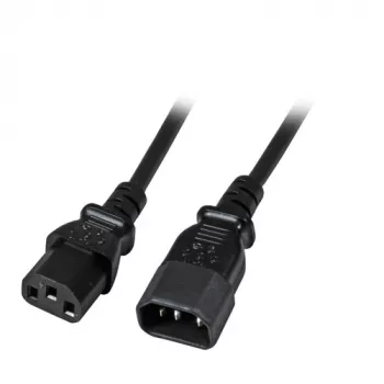 EFB-Elektronik IEC-Stromverlängerungskabel C14 180° - C13 180°, schwarz, 1,0 m, 3 x 0,75 mm² Hersteller: EFB Elektronik (EK503.1)
