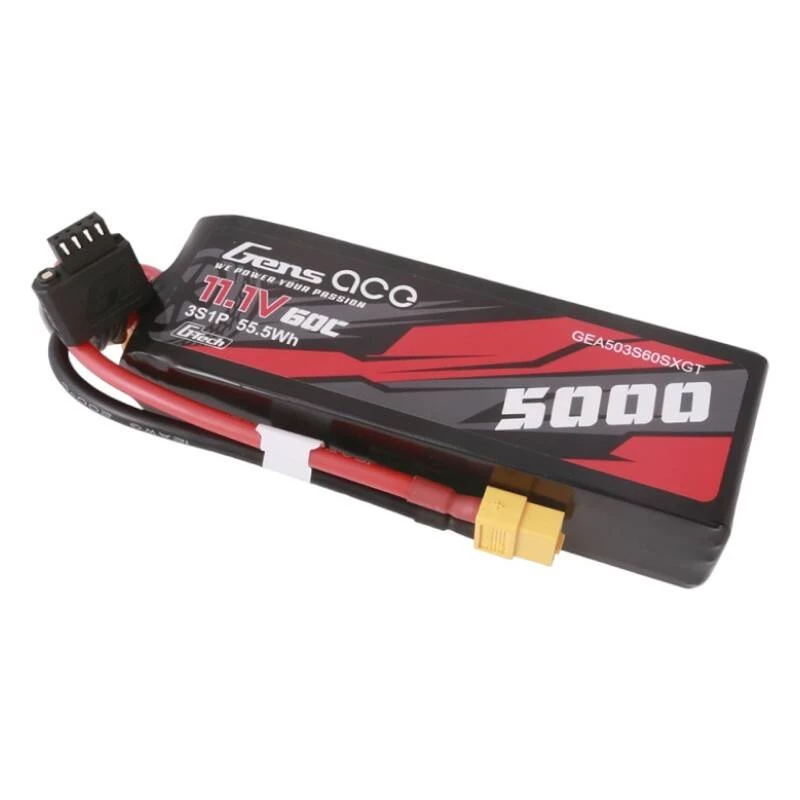 Gens ace G-Tech 5000mAh 11.1V 60C 3S1P Short-Size Lipo mit XT60-Stecker