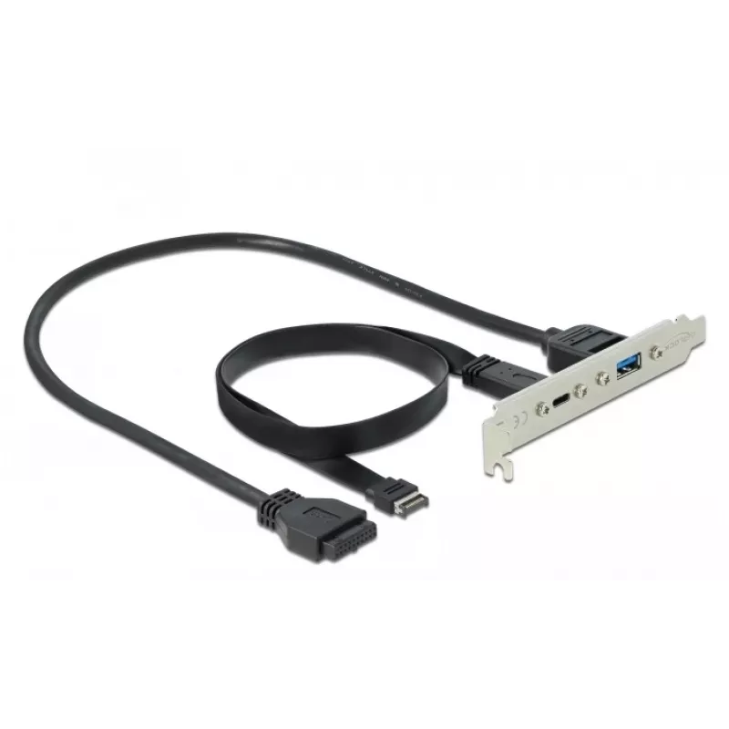 Slotblech DeLOCK 89934 mit 1 x USB Typ-C und 1 x USB Typ-A Anschluss