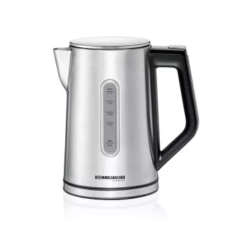 Elektrischer Wasserkocher Rommelsbacher WK 3000 — 1,7 L, 3000 W, Edelstahl & schwarz