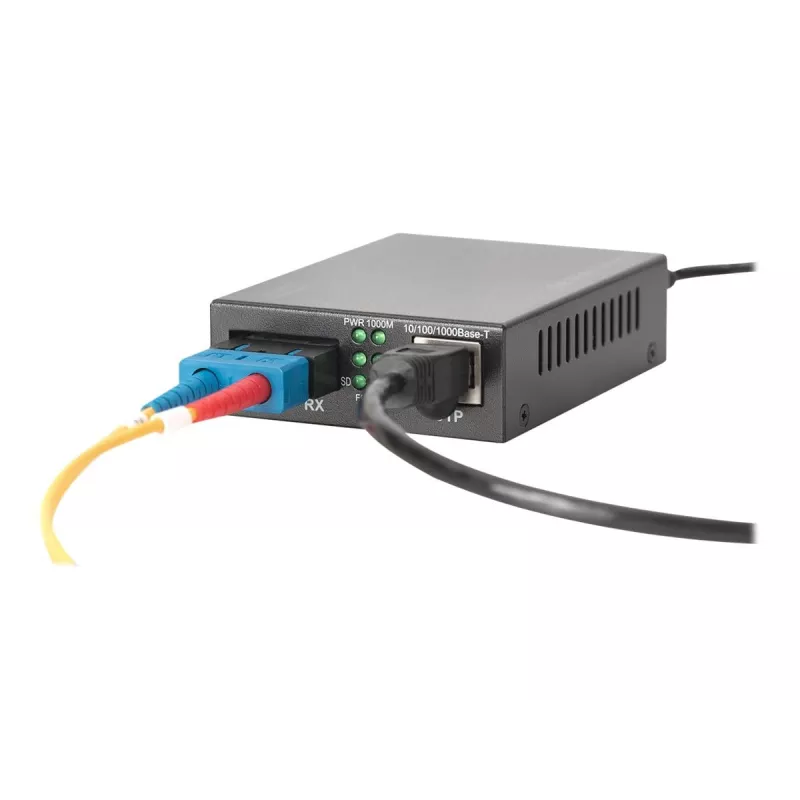 Digitus Gigabit PoE Medienkonverter, RJ45 / SC, SM, PSE