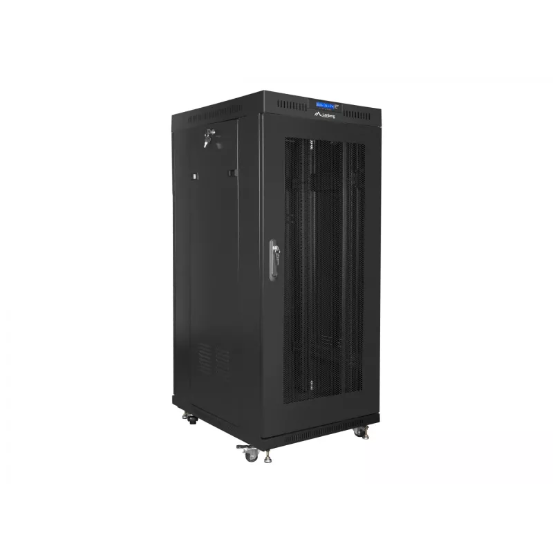 Installationsschrank Rack 19 27U 600x800 schwarz, perforierte Tür LCD (Flachpack)