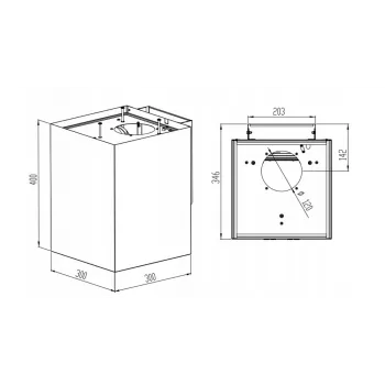 Dunstabzugshaube MAAN Ponza Mini WPB 430 — Stahlgehäuse, Goldglanz, elektronische Steuerung, Fernbedienung, Ø300 mm, Höhe 400 mm