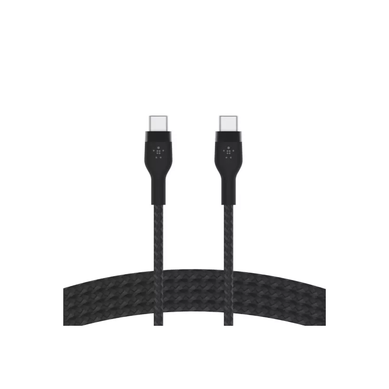 Kabel BoostCharge USB-C/USB-C geflochtenes Silikon 2 m, schwarz