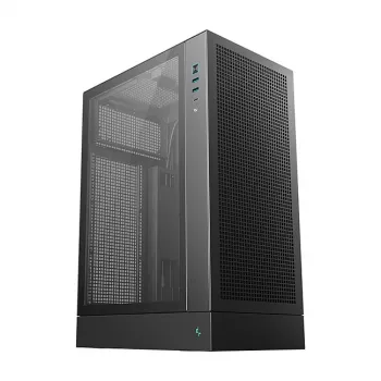 PC-Gehäuse DeepCool CH170 PLUS Tower Schwarz – micro-ATX/mini-ITX, gehärtetes Glas, USB-C, Netzteil oben
