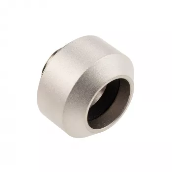 Hardtube Fitting 14 mm von OPTIMUS, satiniertes Nickel — Kompressionsverbinder für starre PC-Kühlschläuche