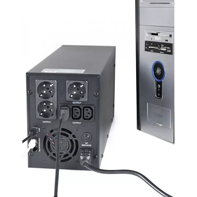 Gembird EG-UPS-036 USV (unterbrechungsfreie Stromversorgung) Line-Interactive 3 kVA 1800 W 6 AC-Ausgänge