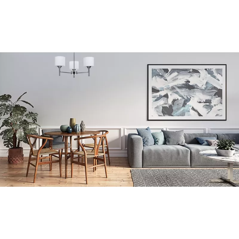 Activejet Classic Kronleuchter-Pendelleuchte MIRA Chrom dreifach 3xE27 für Wohnzimmer
