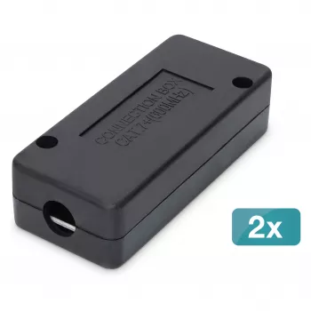DIGITUS CAT 7 Anschlussmodul, 2 Stk., Cat7, ABS-Gehäuse, schwarz, 80×35×26 mm