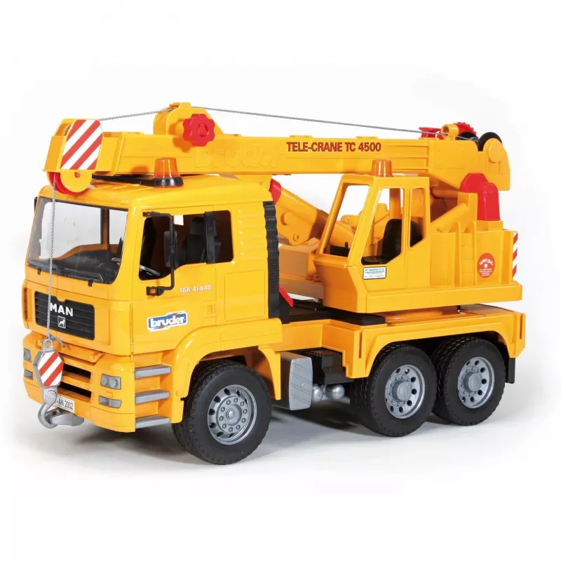 Kran-LKW BRUDER MAN BR-02754, ABS-Konstruktion, gelb, für Kinder ab 4 Jahren (ohne Licht- und Soundmodul)