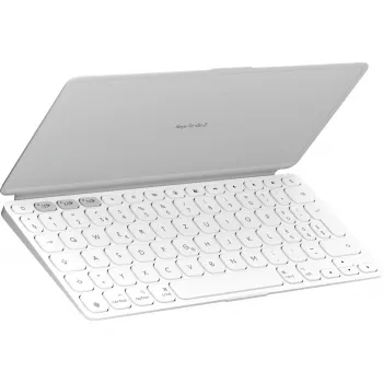 Logitech KEYS-TO-GO 2 Tastatur, kabellos integrierte Abdeckplatte, Bluetooth LE, DE-Layout