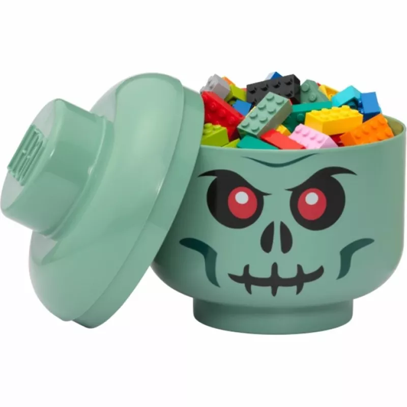 Aufbewahrungsbox Room Copenhagen LEGO Kopf Skeleton klein, grün/schwarz