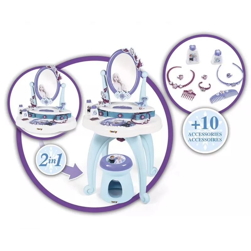 Smoby Frozen 2-in-1 Frisiertisch Blau Lila 3 bis 6 Jahre