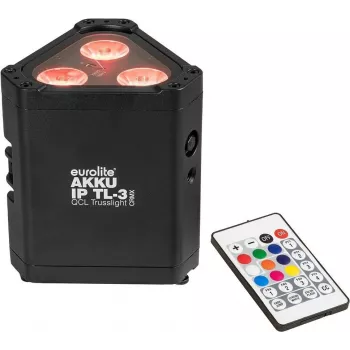 Batteriebetriebene RGBW LED-Parleuchte EUROLITE AKKU IP TL-3 QCL mit wiederaufladbarem Akku, IP-geschütztes tragbares Scheinwerfer