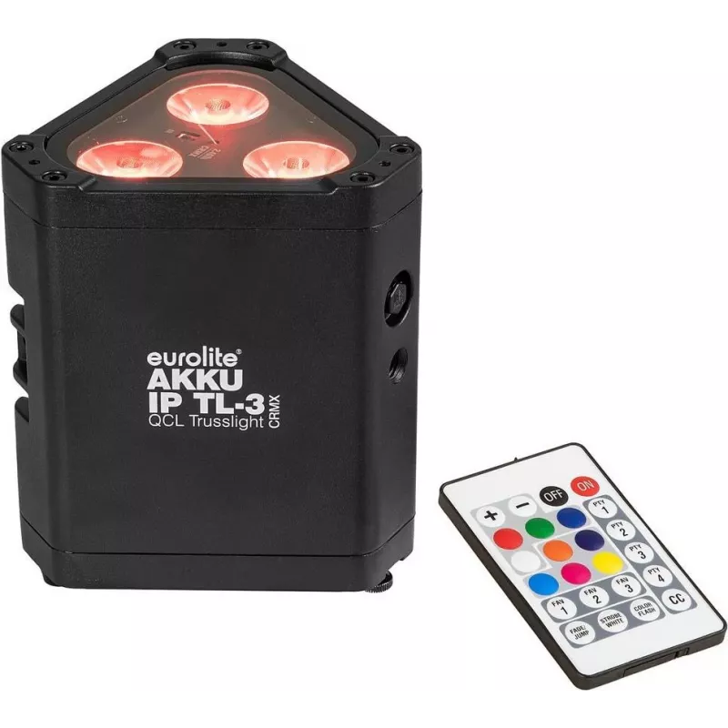 Batteriebetriebene RGBW LED-Parleuchte EUROLITE AKKU IP TL-3 QCL mit wiederaufladbarem Akku, IP-geschütztes tragbares Scheinwerfer