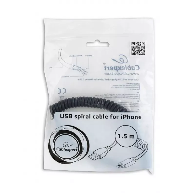 Lightning-Kabel Gembird CC-LMAM-1.5M — 1,5 m, Lightning auf USB-A, Schwarz