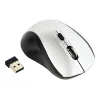 Kabellose optische Maus Gembird MUSW-4B-02-BS, RF, beidhändig, 1600 DPI, 4 Tasten, Silber/Schwarz