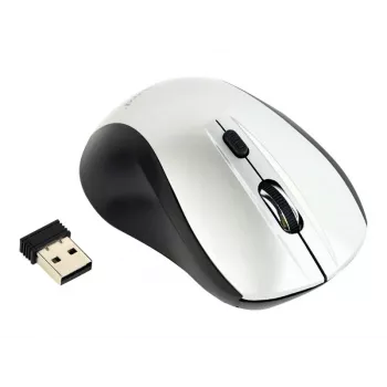 Kabellose optische Maus Gembird MUSW-4B-02-BS, RF, beidhändig, 1600 DPI, 4 Tasten, Silber/Schwarz