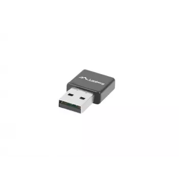 USB-WLAN-Adapter LANBERG NC-0300-WI, 2x interne Antennen 2 dBi, USB 2.0, bis zu 2400 Mbit/s, schwarz