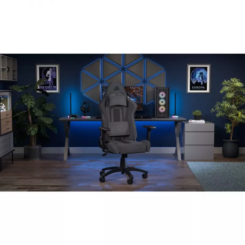 CORSAIR - TC100 RELAXED Gaming-Stuhl (Stoff – Grau/Schwarz)
