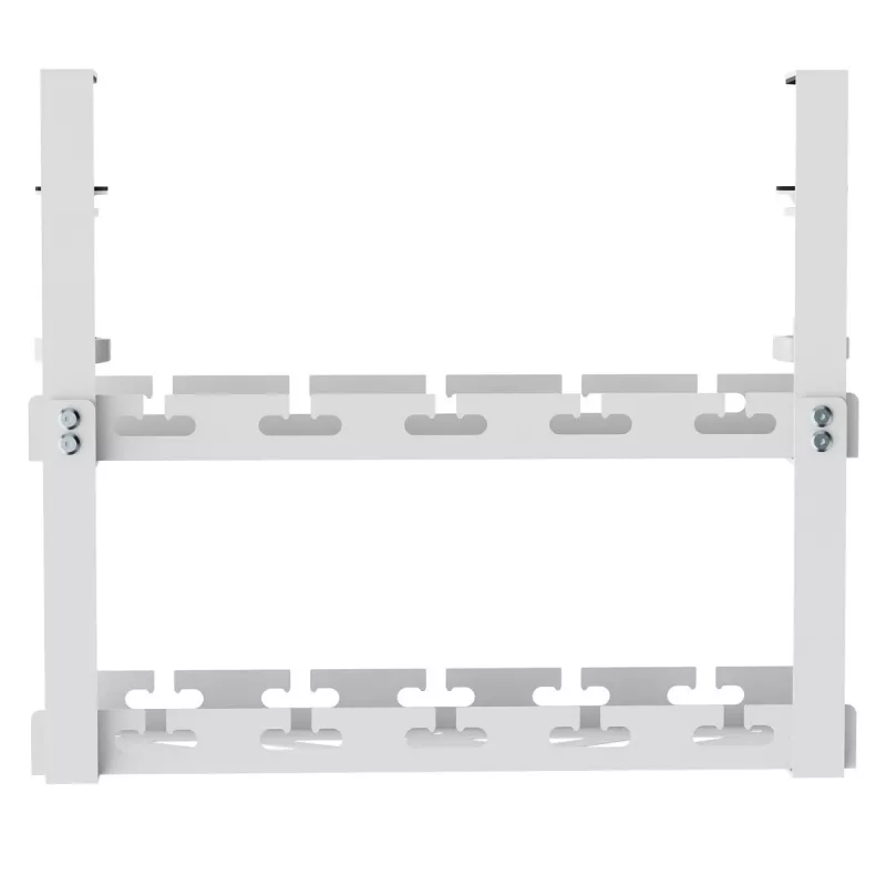 Untertisch-Kabelorganizer MACLEAN MC-104 W, 2-stufige Stahlwanne, weiß, max. Belastung 5 kg, für Tischdicken 0,5–5 cm
