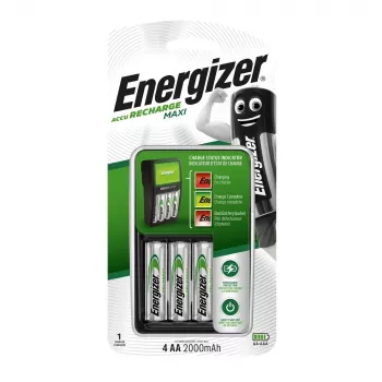 ENERGIZER Maxi ACCU HR6 POW Akku-Ladegerät + 2 AA 2000 mAh Akkus
