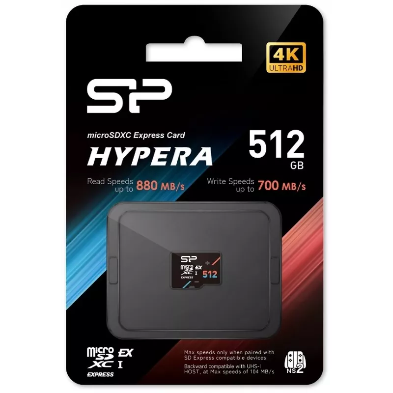 microSDXC-Speicherkarte Silicon Power Hypera microSDXC Express 512 GB — UHS-I U3, V30, A1, Class 10
