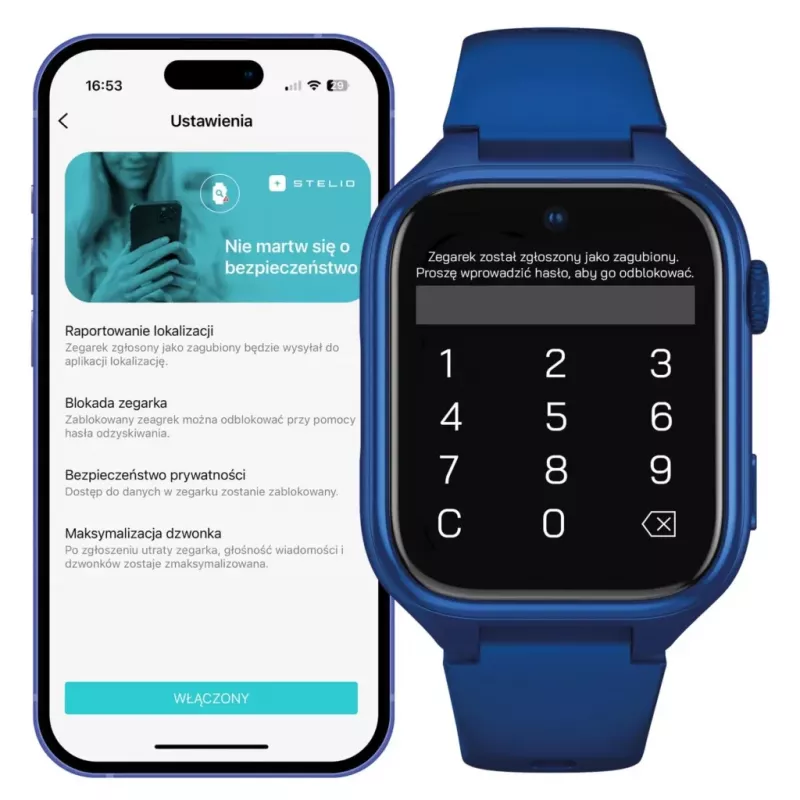 Smartwatch Stelio Junior Pro AI 4G ST-SWJ102-NB — marineblau, 4G-Konnektivität