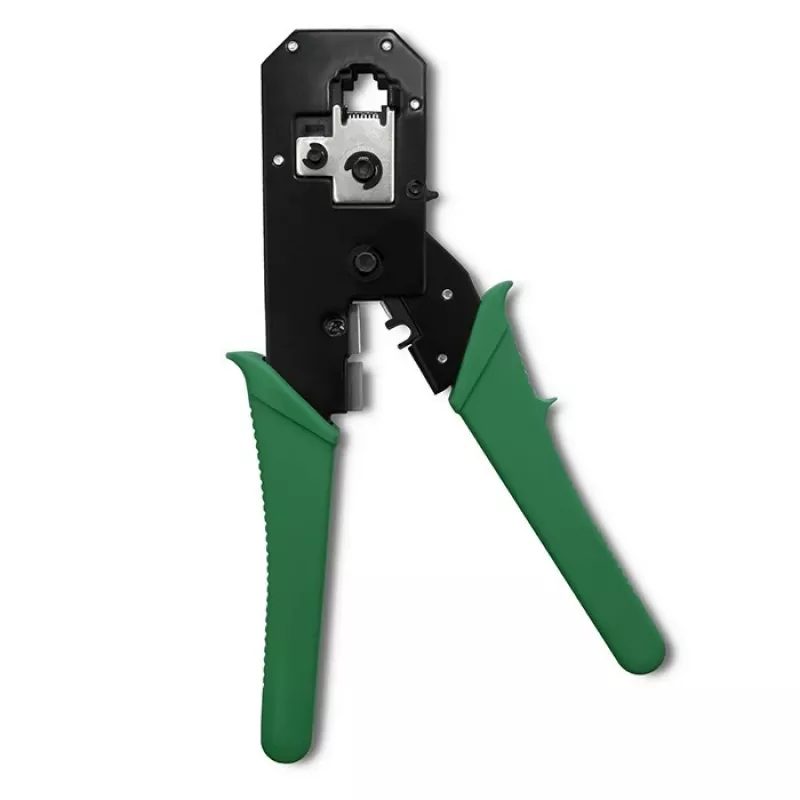 Crimp- und Schneidwerkzeug QOLTEC 54381 — Crimpzange für modulare Netzwerkstecker und Kabelschneider