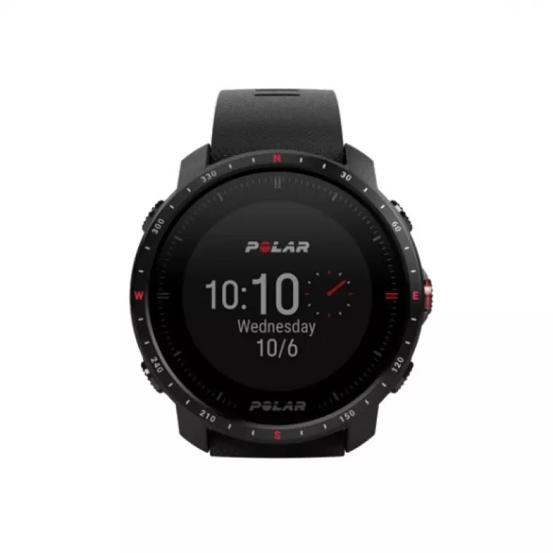 Polar Grit X Pro - Titanium - Sportuhr mit Armband - perforiertes Leder - grau - Bandgröße: M/L - Display 3cm (1,2 inch) - Bluetooth - 41 g (90085777)