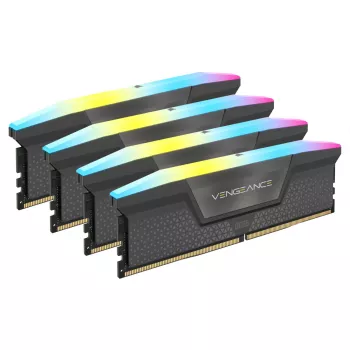 DIMM 64 GB DDR5-6000 (4x 16 GB) Quad-Kit, Arbeitsspeicher schwarz, CMH64GX5M4B6000C36, Vengeance RGB, INTEL XMP