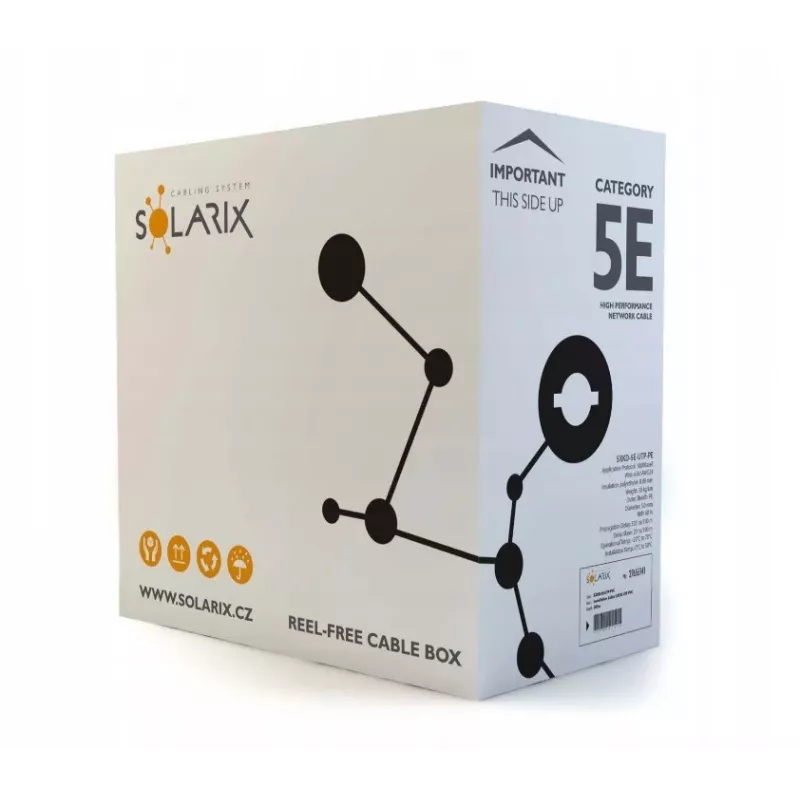 Netzwerkkabel Solarix SXKD-5E-UTP-PE UTP CAT5E 305m Schwarz