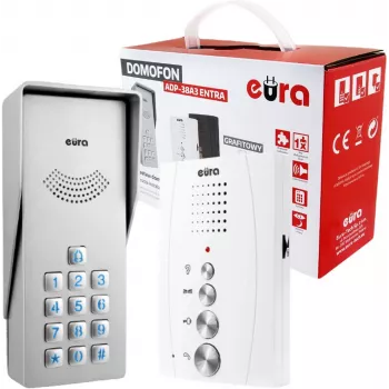 Kabelgebundene Gegensprechanlage Eura ADP-38A3 ENTRA weiß – 2-Draht-Anschluss