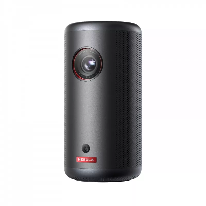 Tragbarer Standard-Throw-Projektor Anker Nebula Capsule 3 — DLP 1080p, 200 ANSI Lumen, 16:9, rot/schwarz, Netz- oder Batteriebetrieb