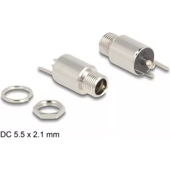 DeLOCK DC-Buchse 5,5 x 2,1 mm Einbaubuchse Lötversion 20 V 10 A