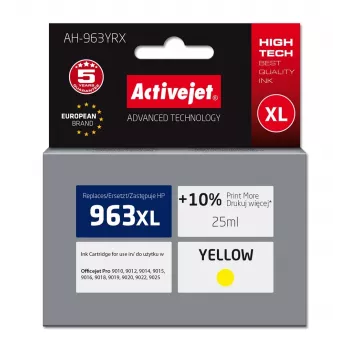Activejet AH-963YRX Tinte (Ersatz für HP 963XL 3JA29AE; Premium; 1760 Seiten; 25 ml, gelb)
